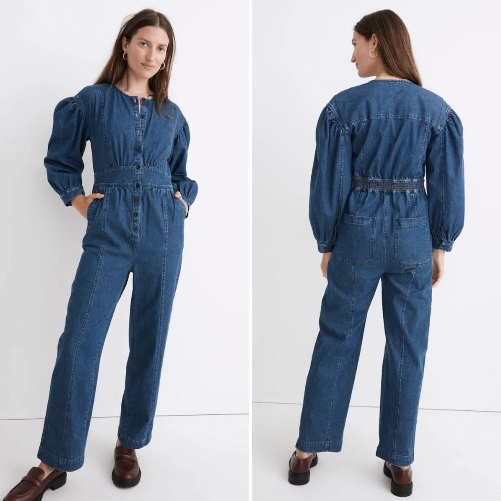 Madewell Denim Straight Leg Jumpsuit in Mcneil Wash Size 8